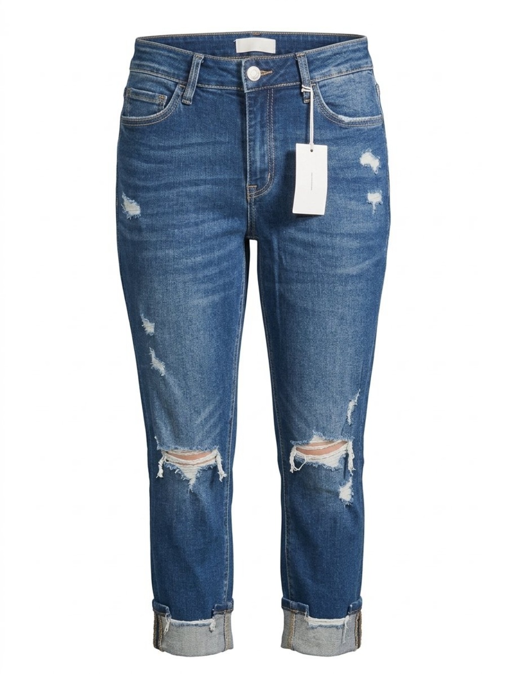 VERVET/ Amber / Women’s Distressed Mid-Blue Jeans/ NWT / 14